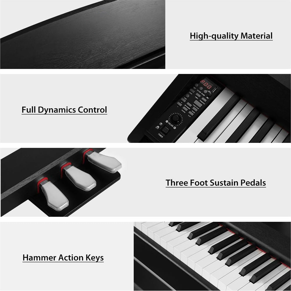 88 Key Weighted Hammer Action Keyboard Piano with 3 Pedals
