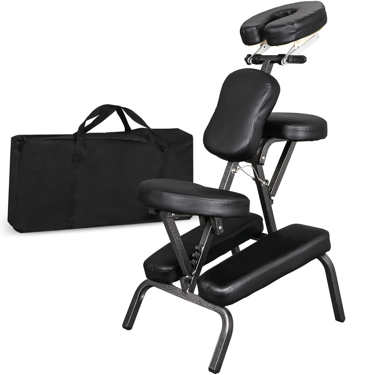 Portable Massage Chair, Travel Tattoo & Salon Spa Chair Black with Soft Face Cradle