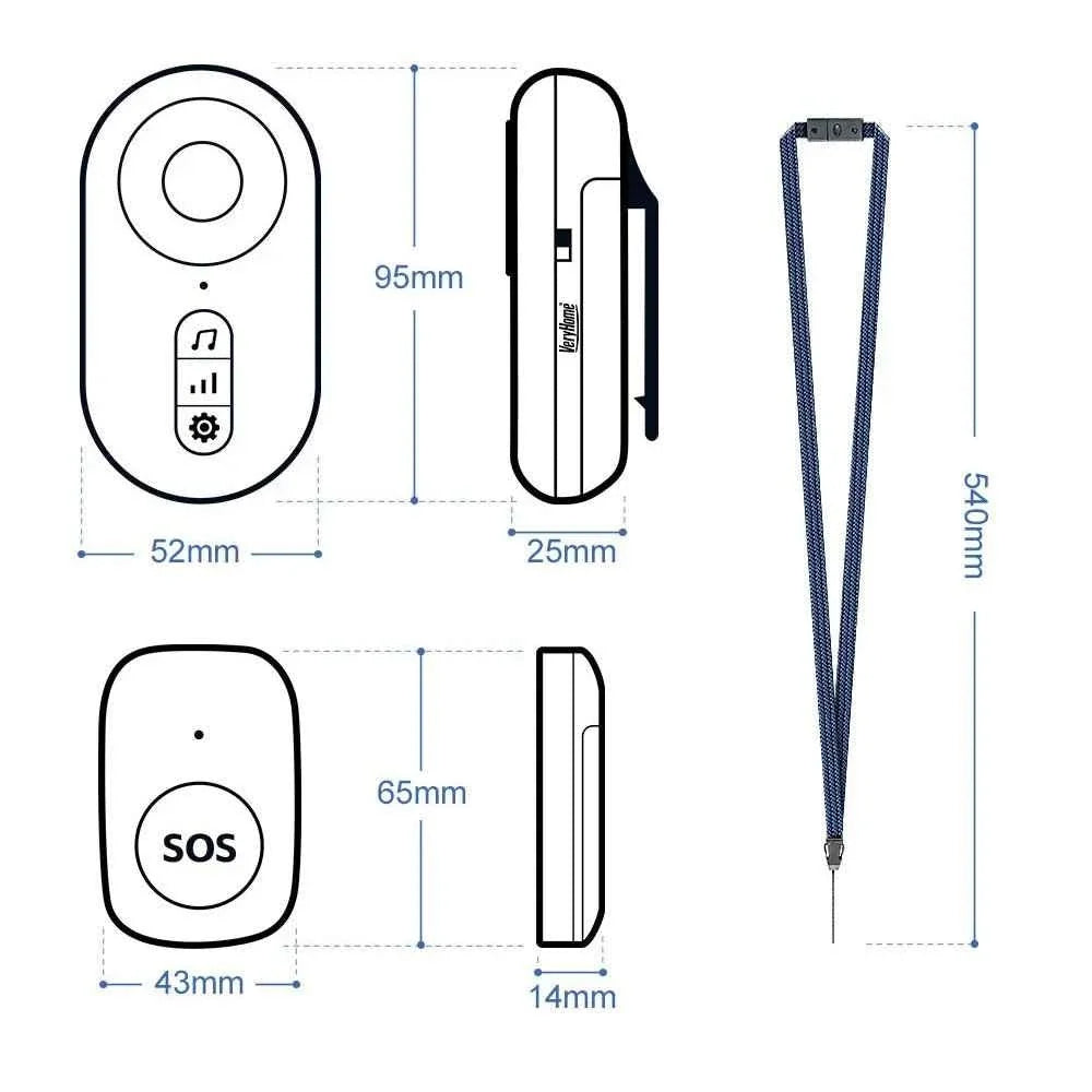Wireless Caregiver Pager x 2 Call button Pendants
