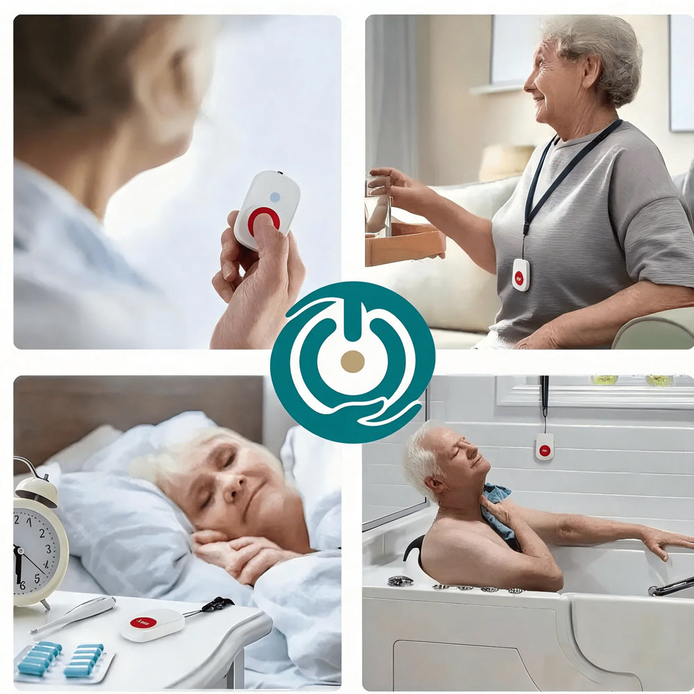 Wireless Caregiver Pager x 2 Call button Pendants