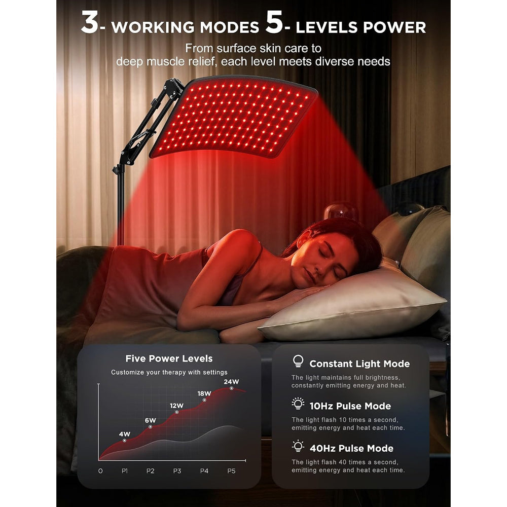 LED Red Light Therapy Lamp With Stand