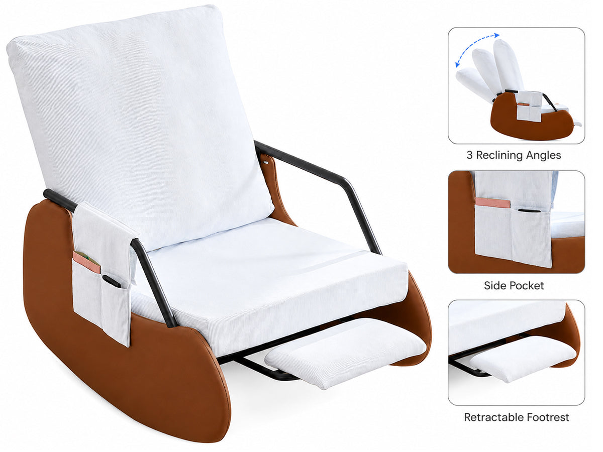 Recliner Chair Adjustable Rocking Chair with 3-Level Backrest