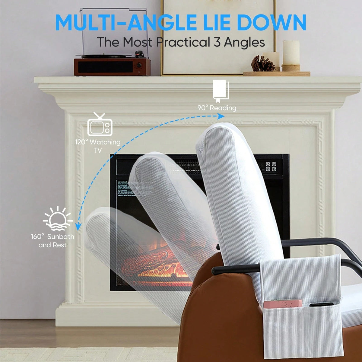 Recliner Chair Adjustable Rocking Chair with 3-Level Backrest