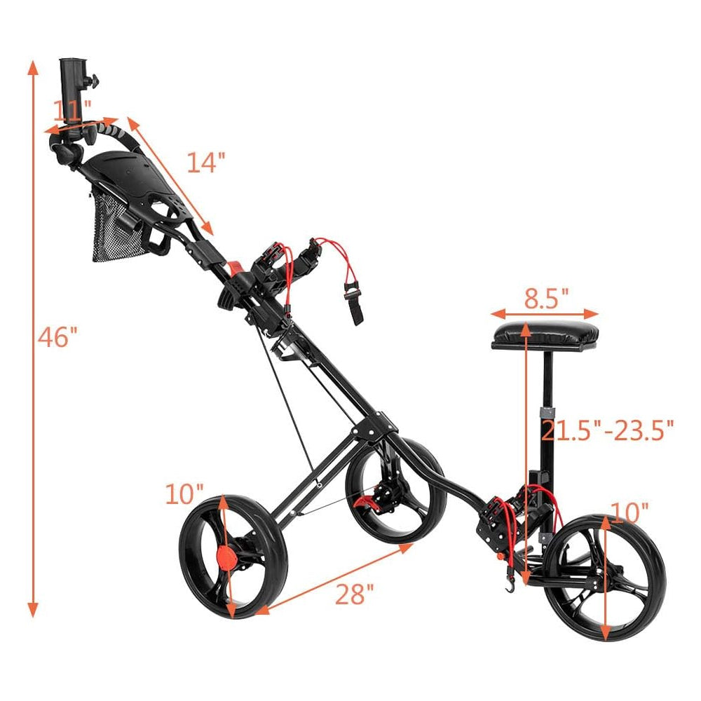 3 Wheel Golf Trundler – 3 Wheel Golf Push Cart Lightweight