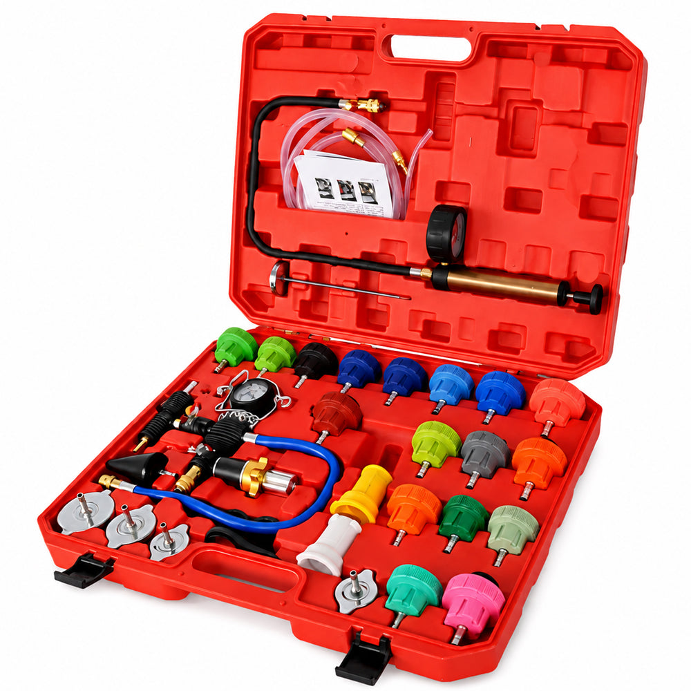 34pcs Radiator Pump Cooling System Pressure Tester Vacuum Purge Kit