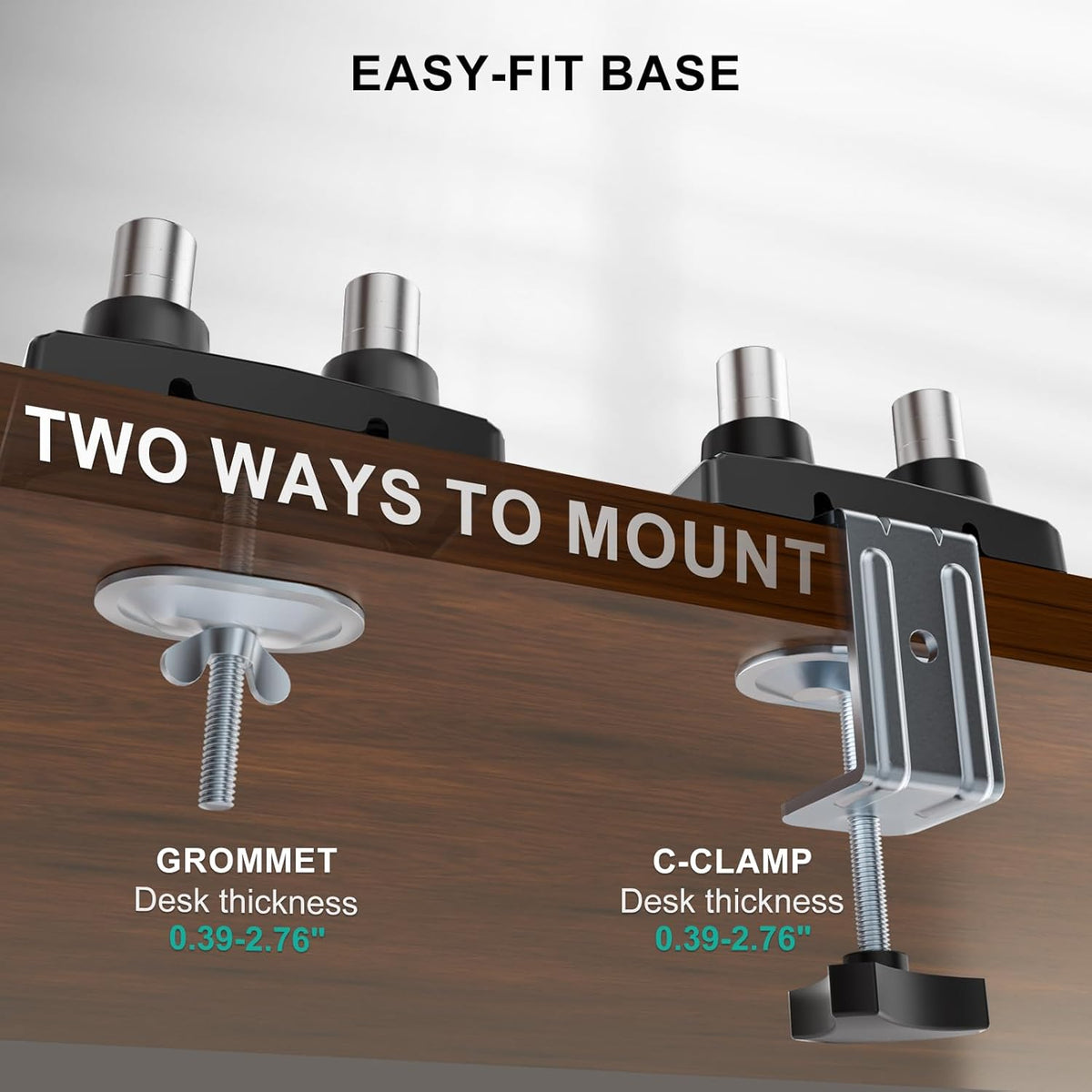 Dual Monitor Stand  Adjustable Desk Mount for 13–32 Inch Screens