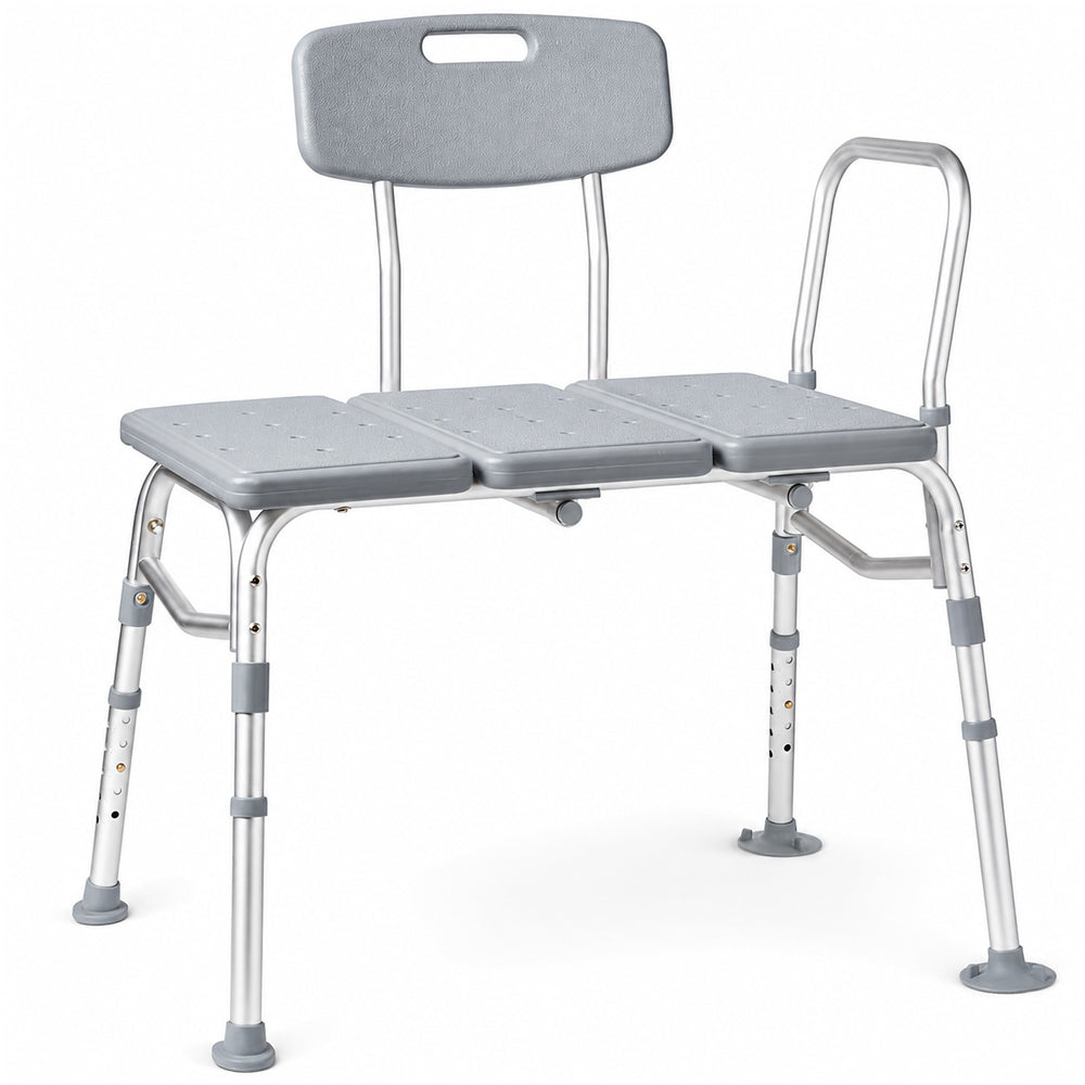 Adjustable Tub Transfer Bench with Armrest and Backrest
