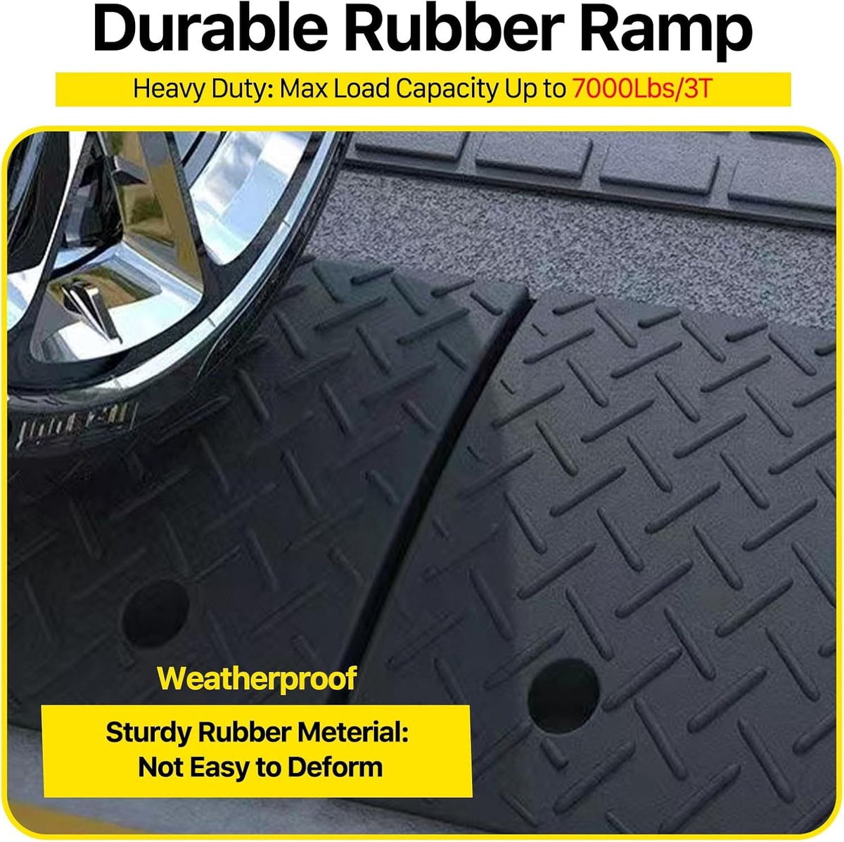 Rubber Curb Ramp 2 Piece Set 48x32cm - Black