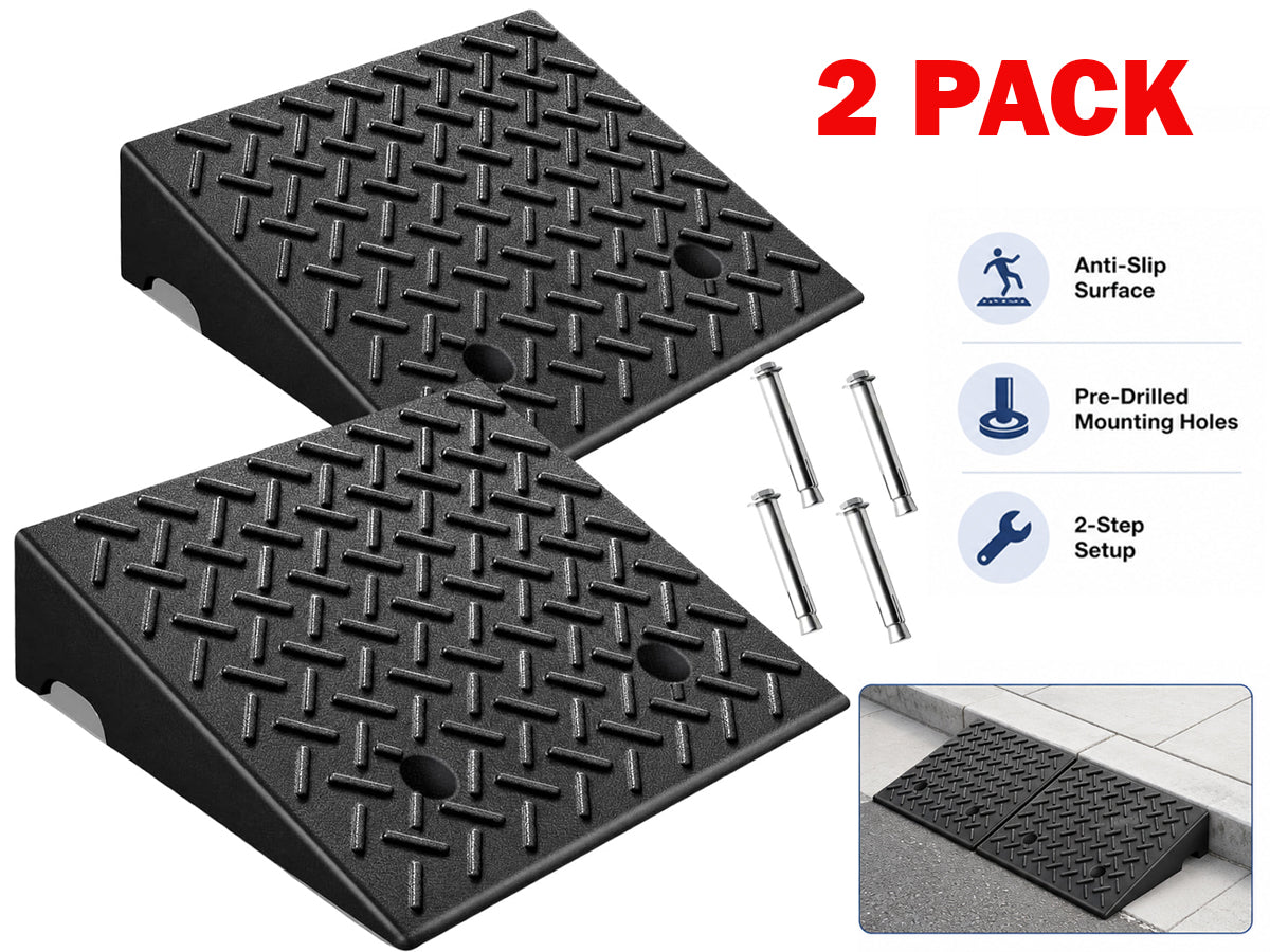 Rubber Curb Ramp 2 Piece Set 48x32cm - Black