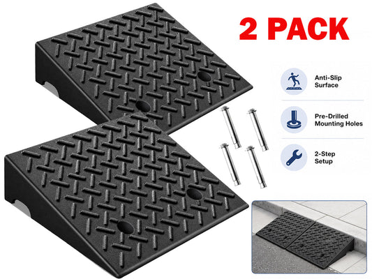 Rubber Curb Ramp 2 Piece Set 48x32cm - Black