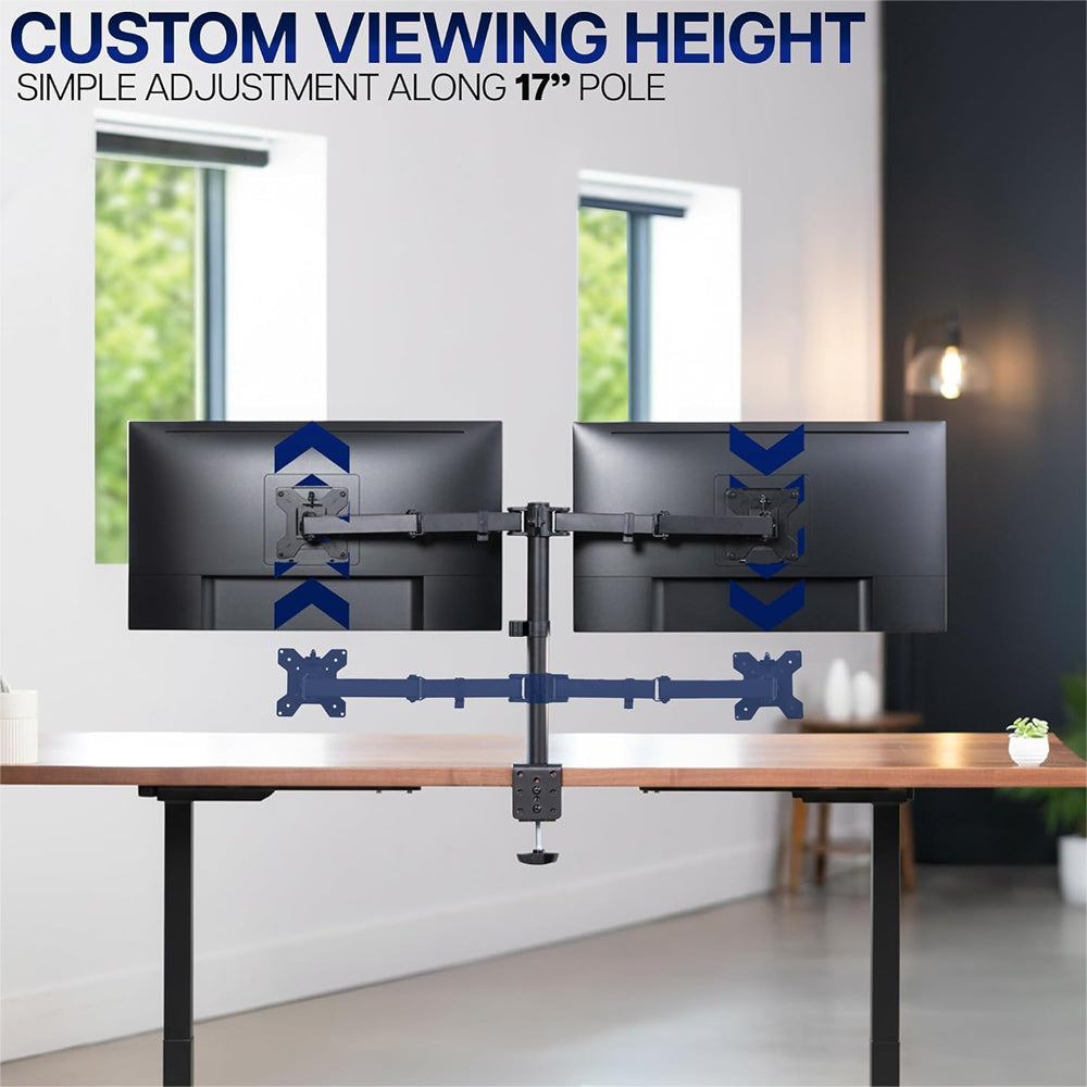 Dual Gas Spring Monitor Arm Desk Mount for 13-30 Inch Monitors