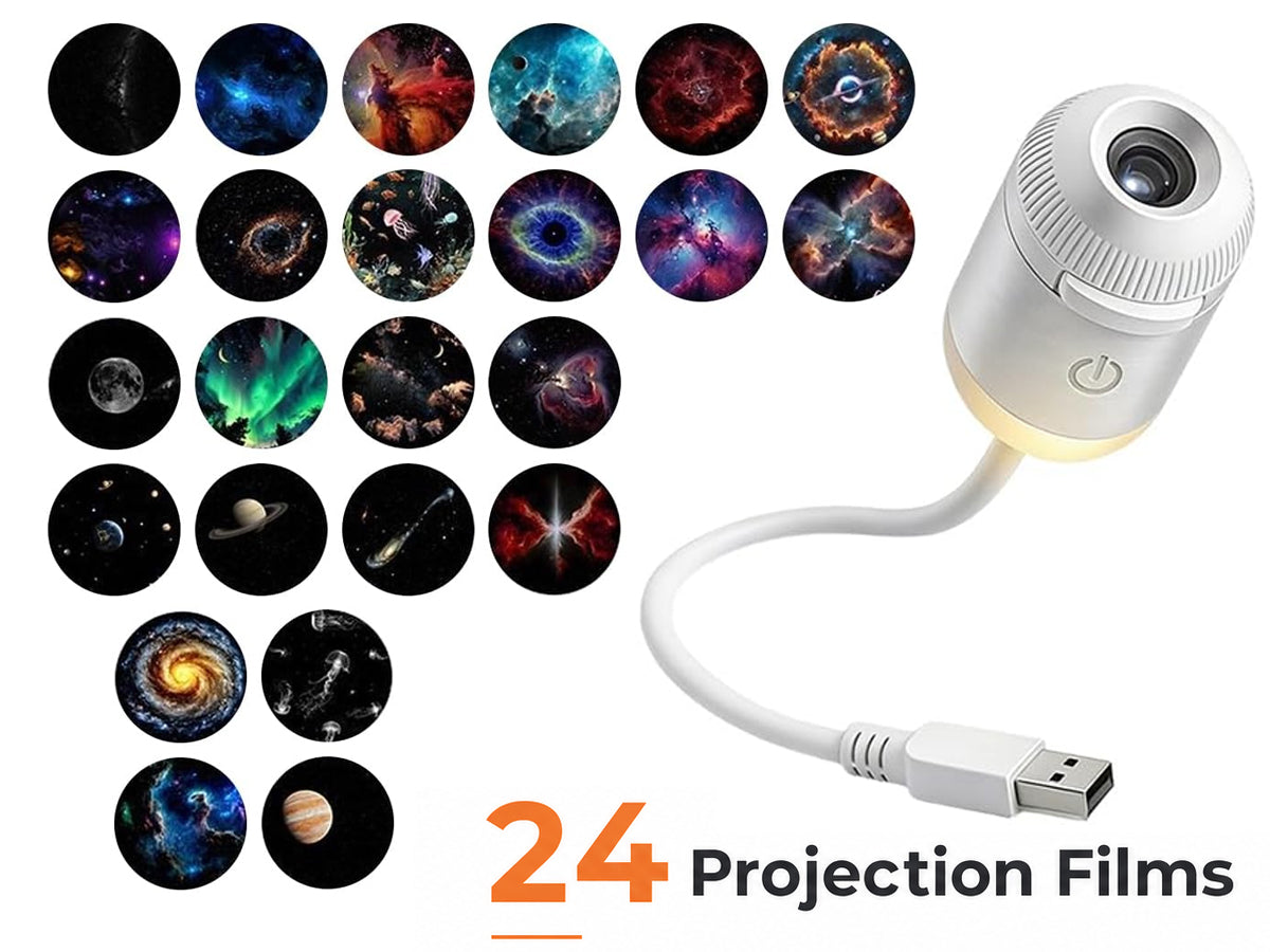 Galaxy Projector Night Light with 24 Films, 2-in-1 Ocean HD Smart Projector