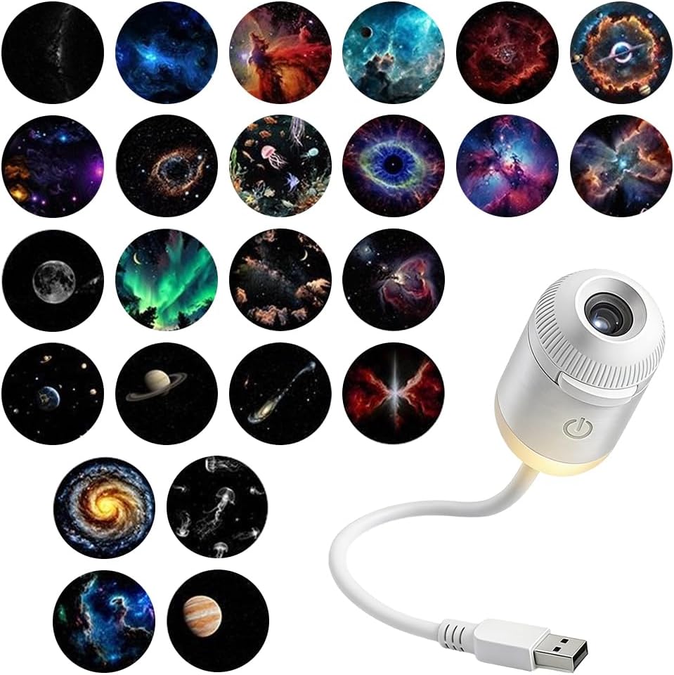 Galaxy Projector Night Light with 24 Films, 2-in-1 Ocean HD Smart Projector