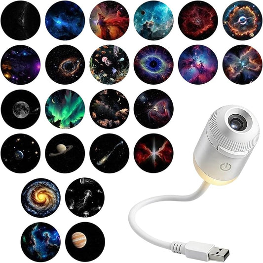 Galaxy Projector Night Light with 24 Films, 2-in-1 Ocean HD Smart Projector