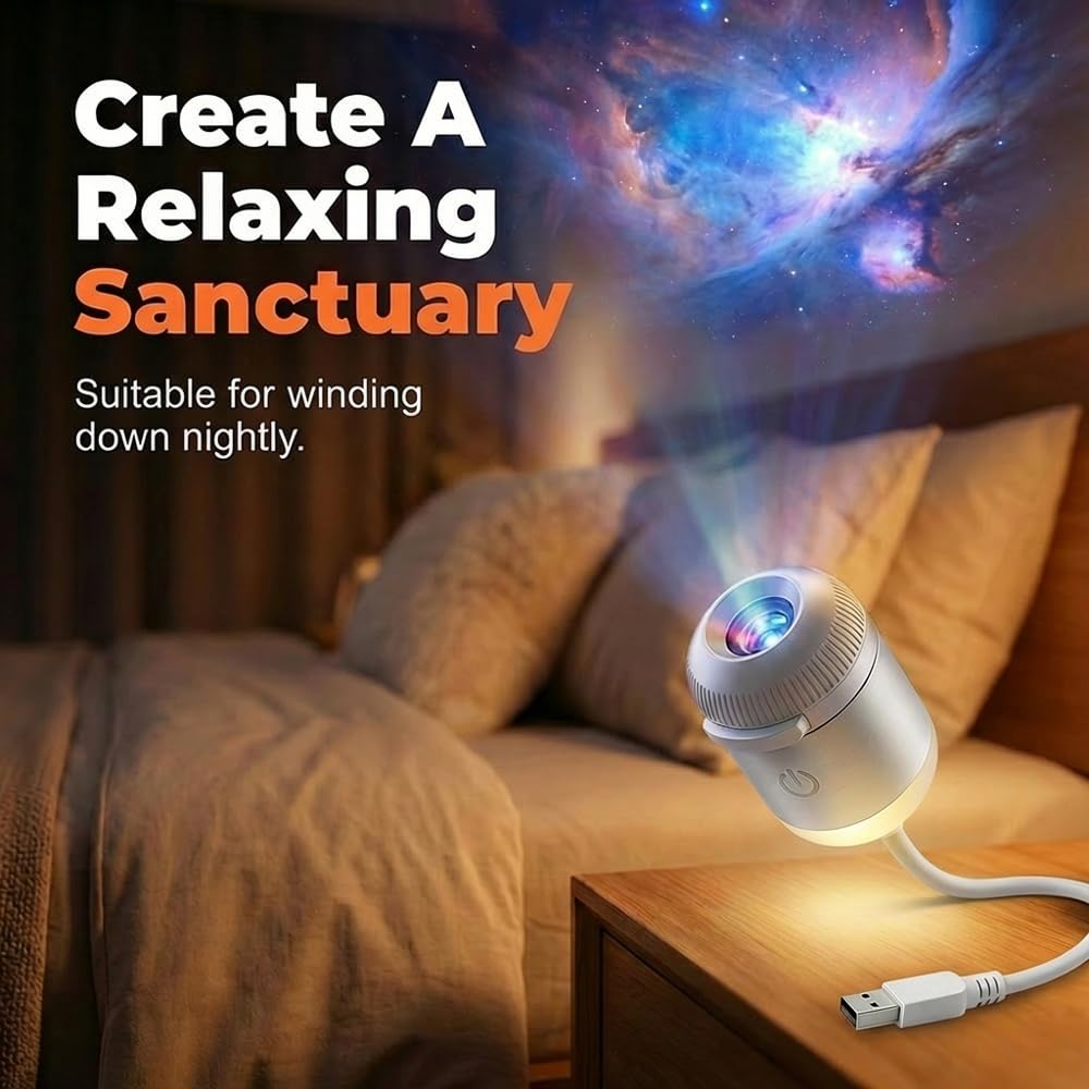 Galaxy Projector Night Light with 24 Films, 2-in-1 Ocean HD Smart Projector