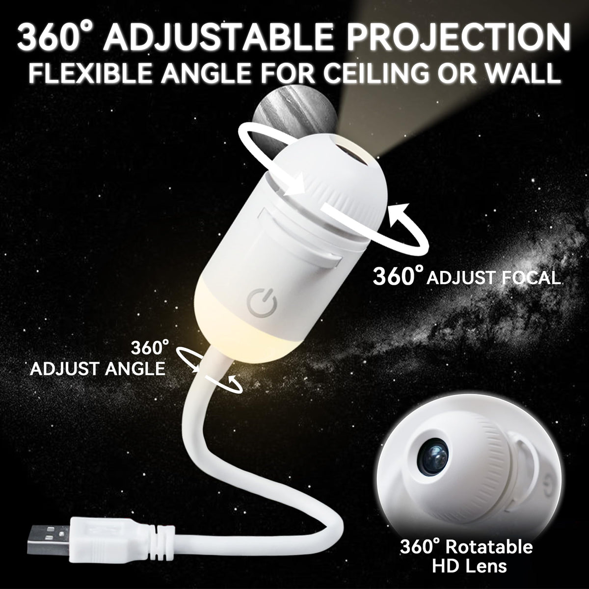 Galaxy Projector Night Light with 24 Films, 2-in-1 Ocean HD Smart Projector