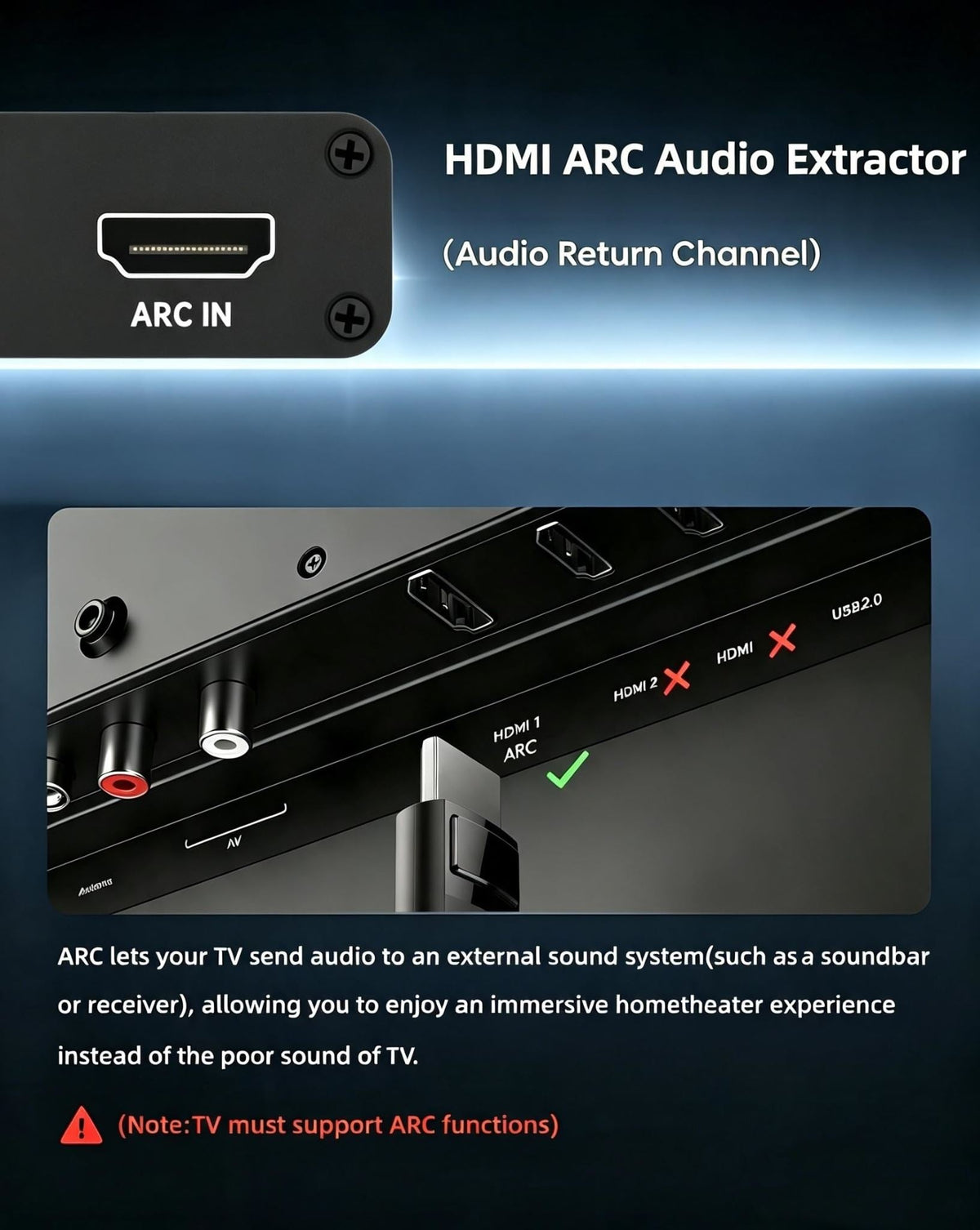 HDMI HDTV video audio converter ARC Audio Extractor Adaptor