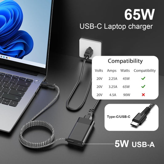 65W HP Laptop Charger USB C