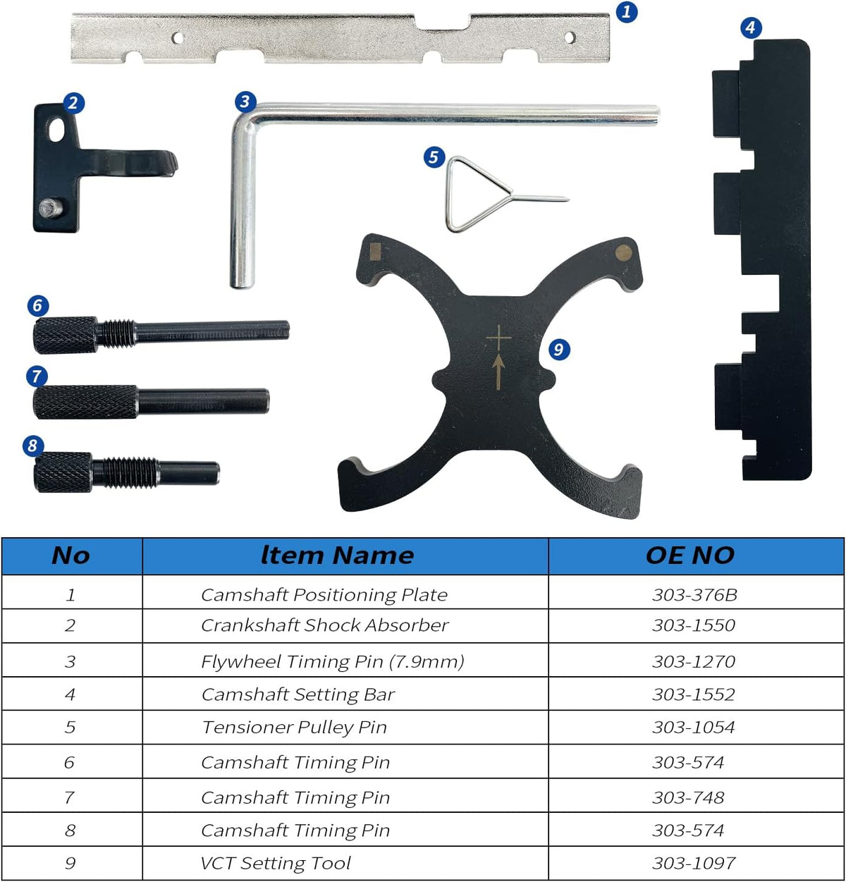 9Pcs Engine Camshaft Alignment Timing Tool Kit