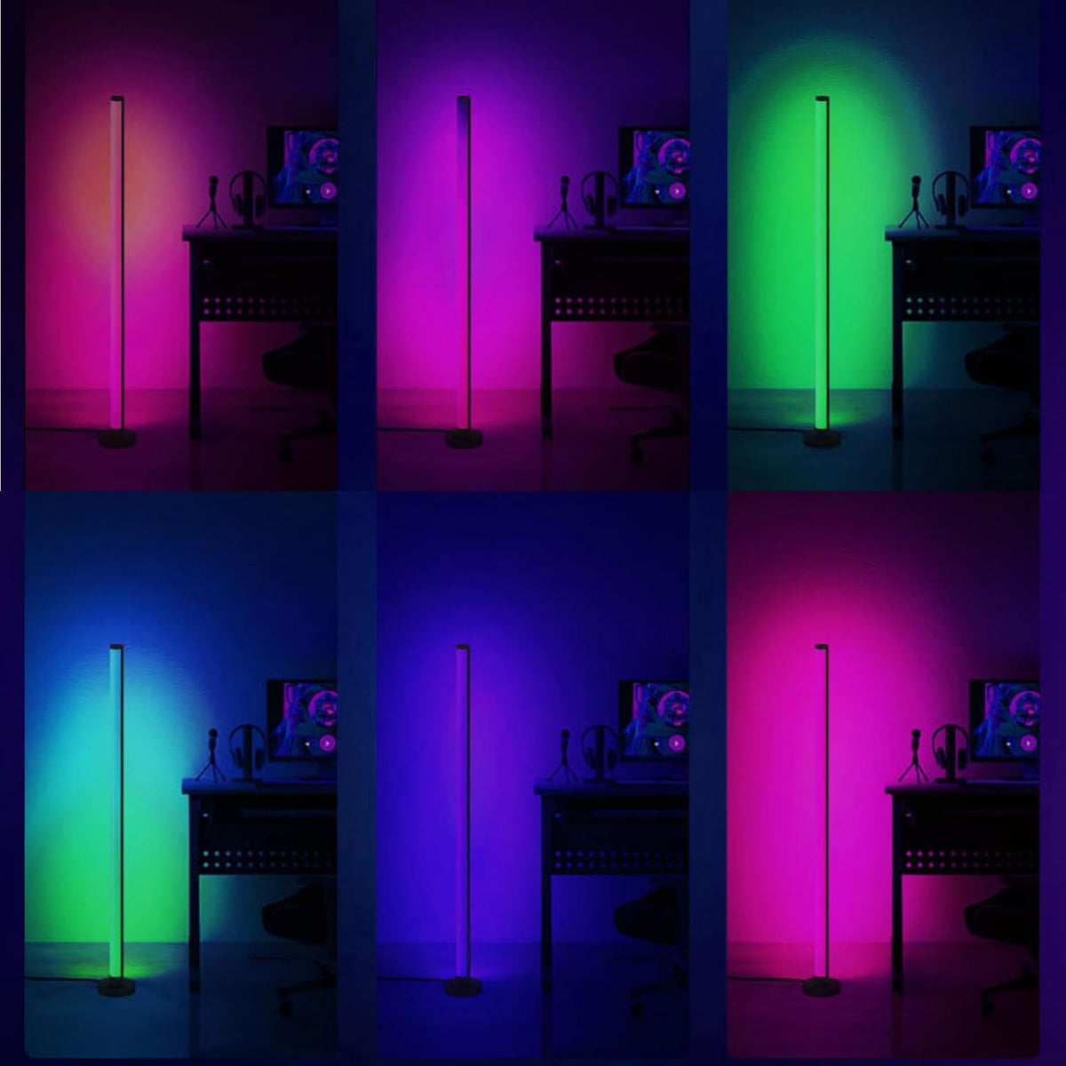 Corner Floor Lamp, 2 Pack LED Corner Lamp