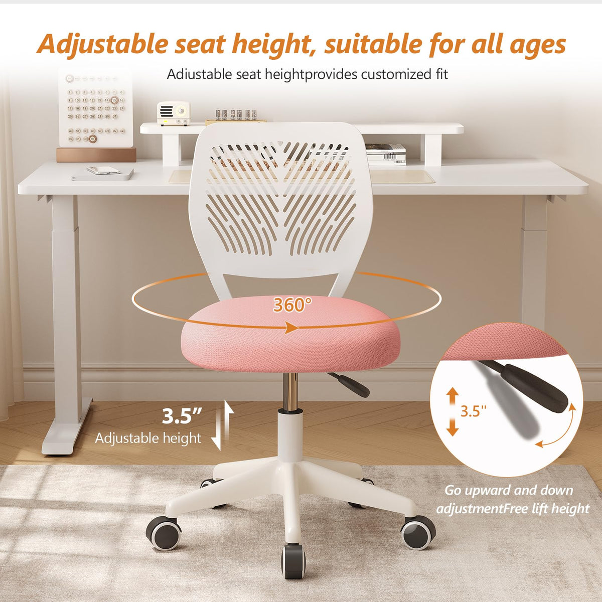Office Chair Student Chair Pink