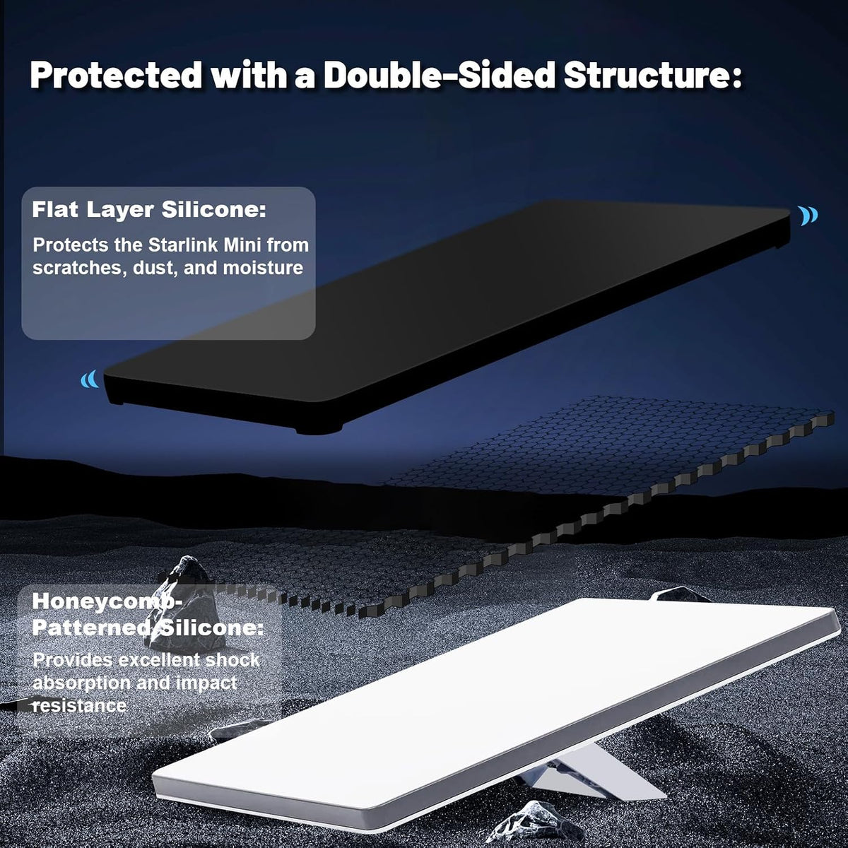 Silicone Shockproof Protective Cover for Starlink Mini Black