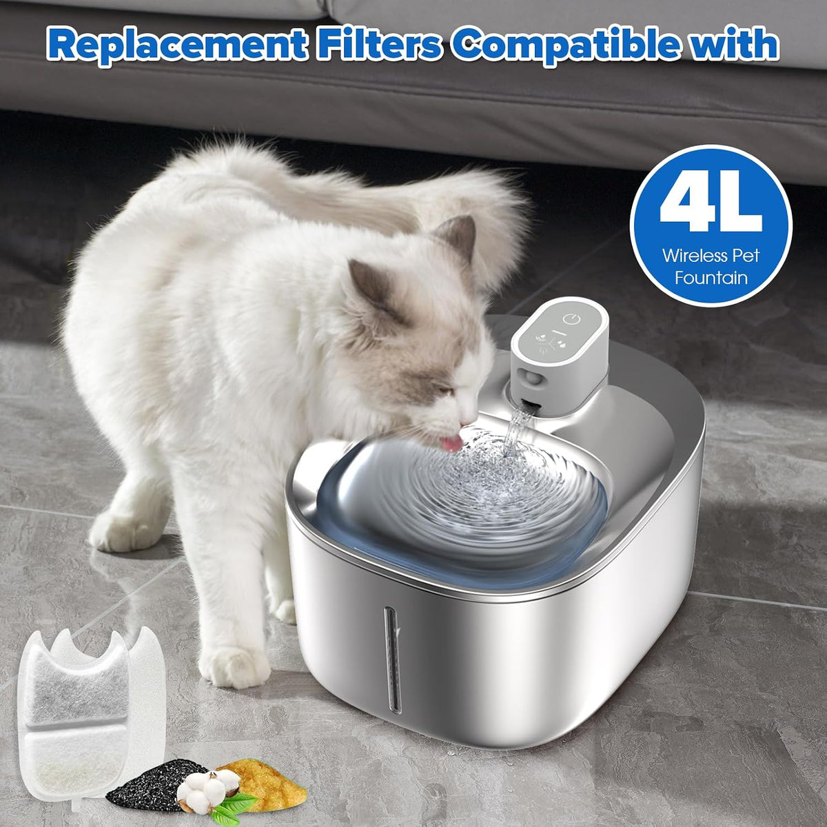 4 Pack Pet Water Fountain Filter