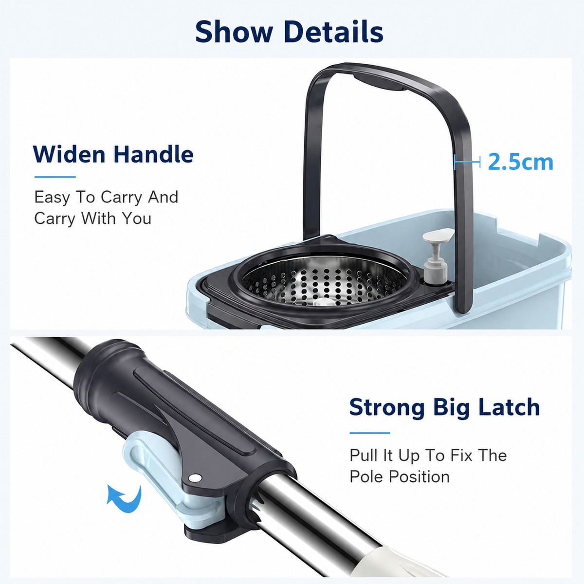 360 Spin Mop + Bucket Set Magic Mop Rotate Spinning Microfiber Mop