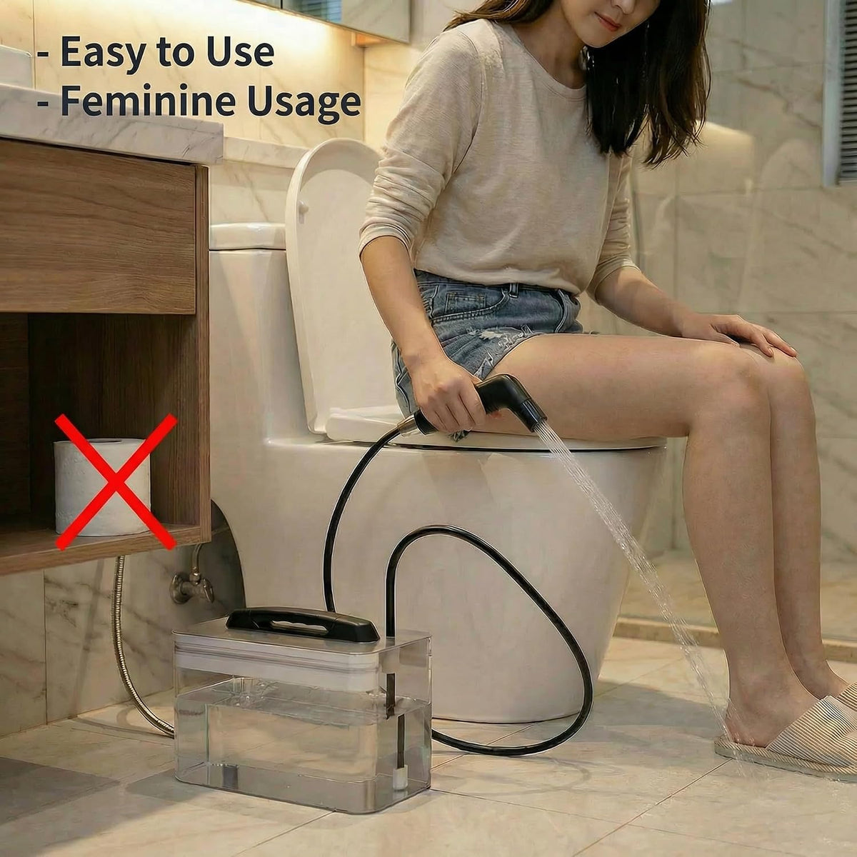 Electric Portable Bidet Sprayer with 2.3L Tank