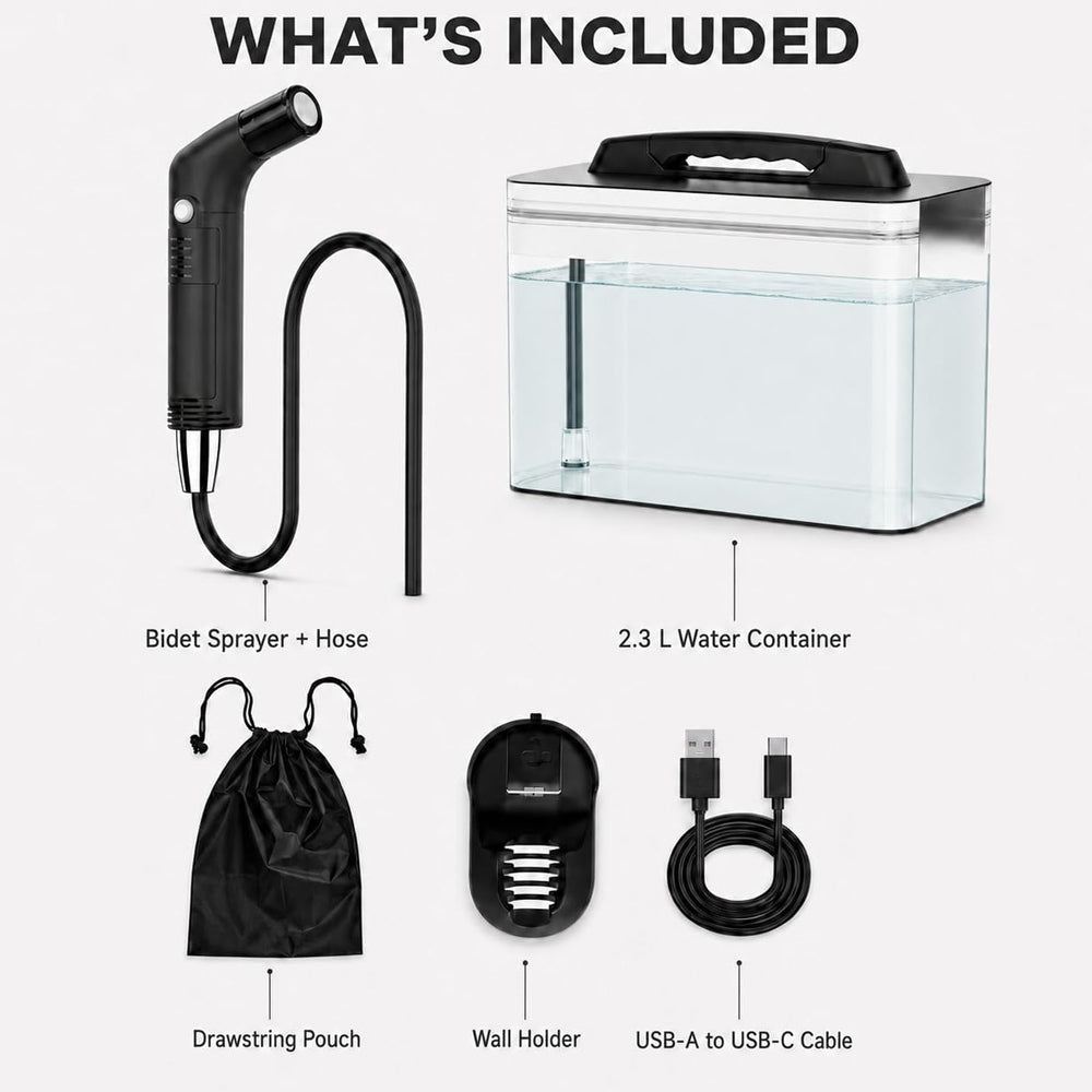 Electric Portable Bidet Sprayer with 2.3L Tank