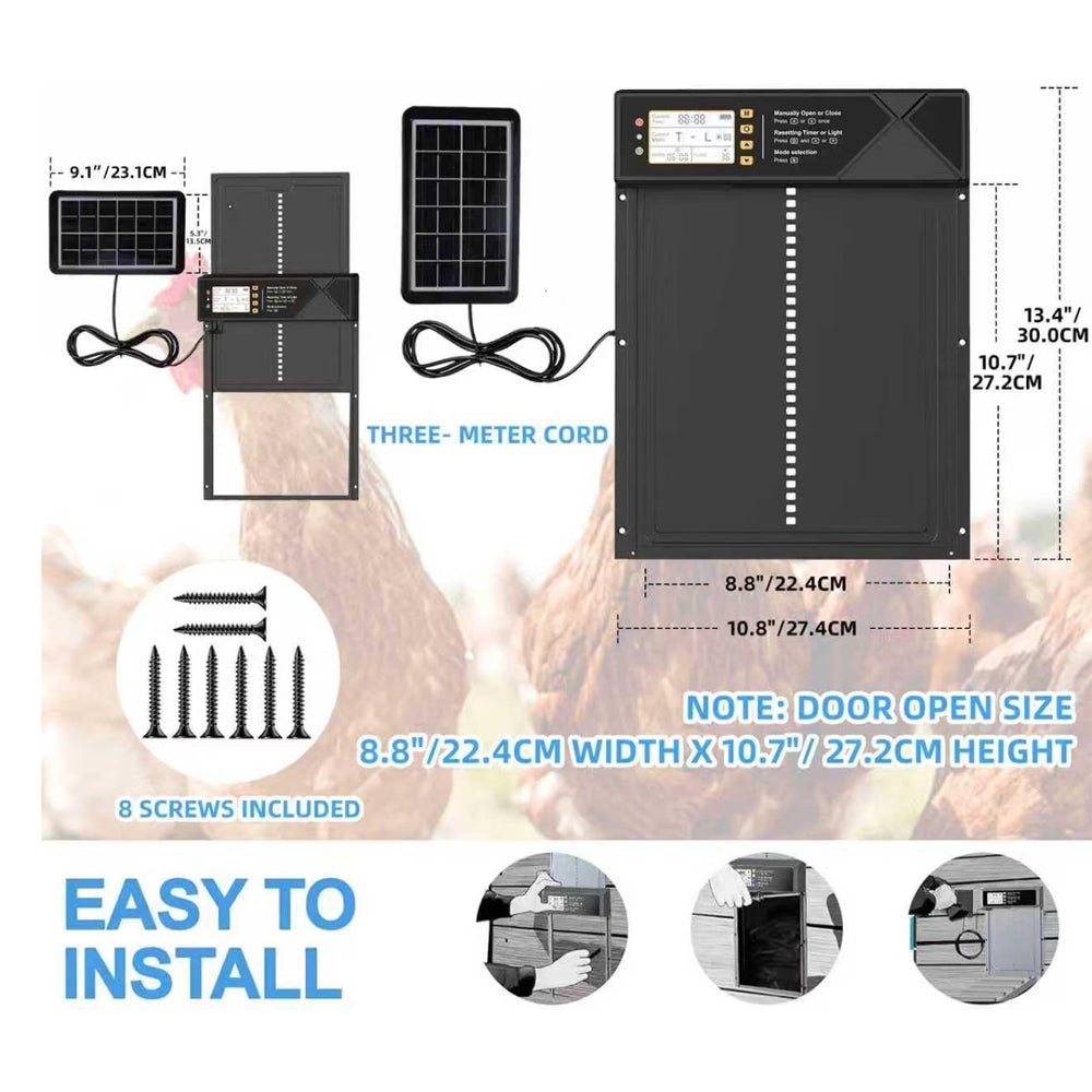 Solar Powered Automatic Chicken Coop Door