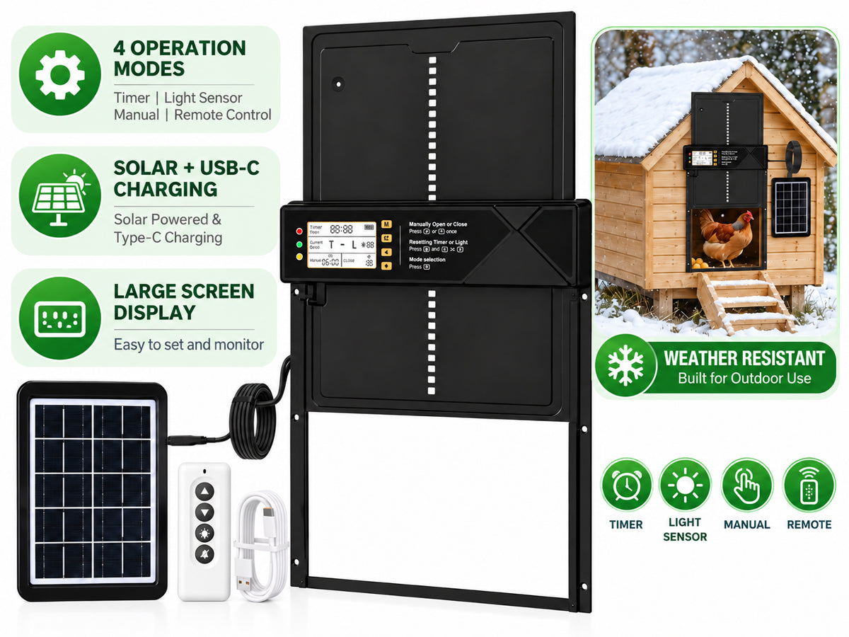 Solar Powered Automatic Chicken Coop Door