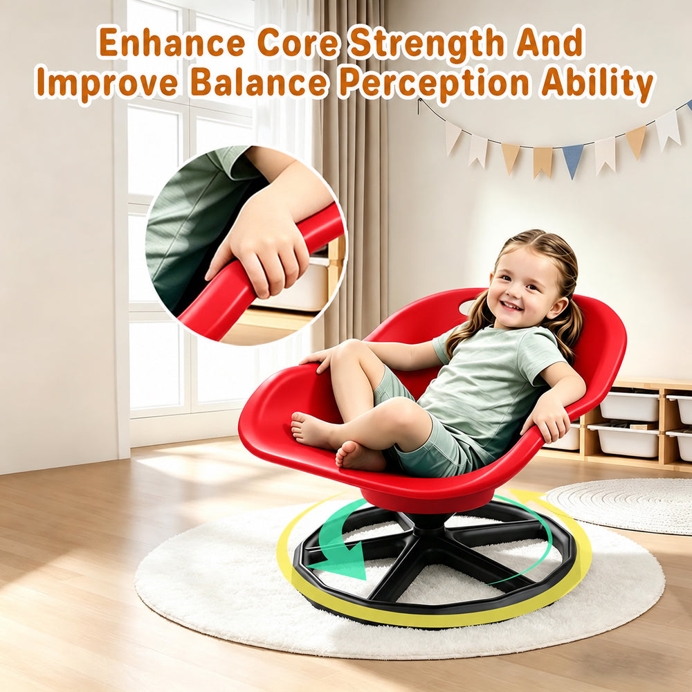 Kids Sensory Spinning Chair Red