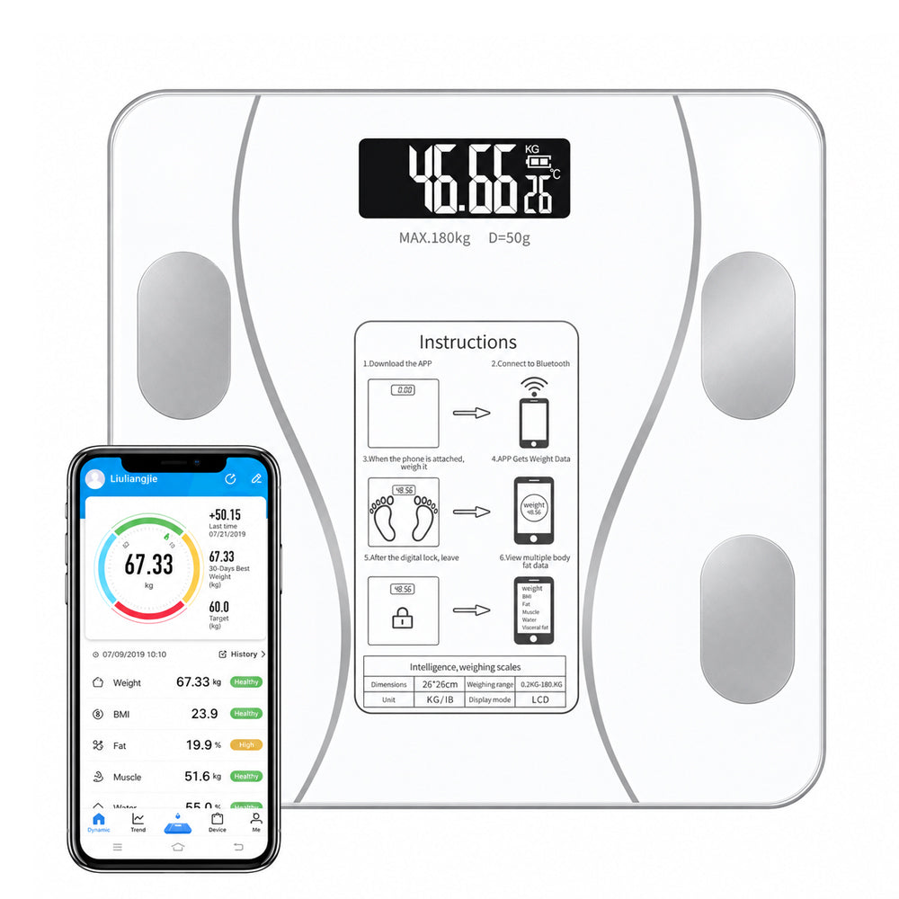 Digital Bathroom Scale Body Weight Scale White