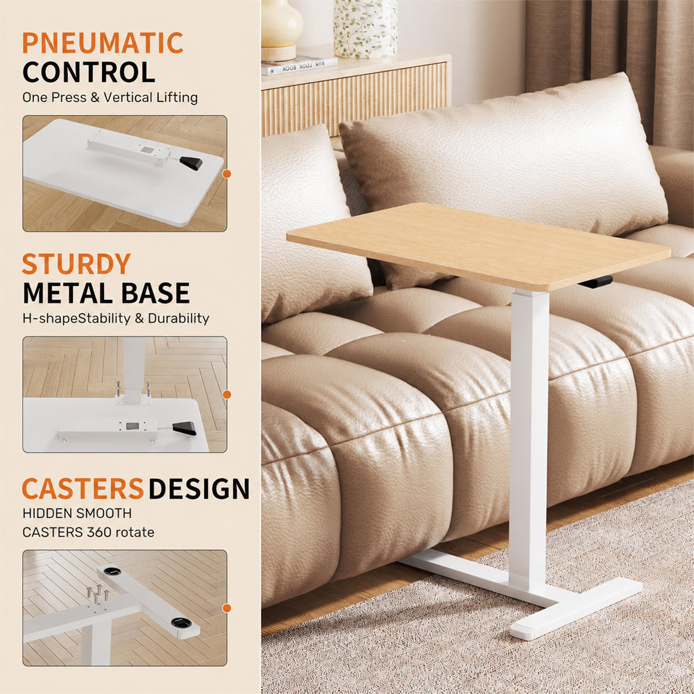 Overbed Bedside Table Off White
