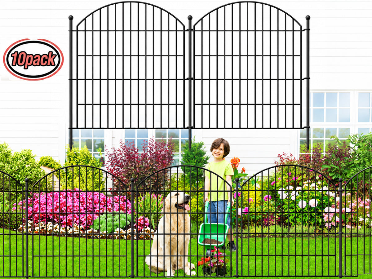 10 Pack Metal Garden Barrier Fence Animal Fence Panels,Garden Border