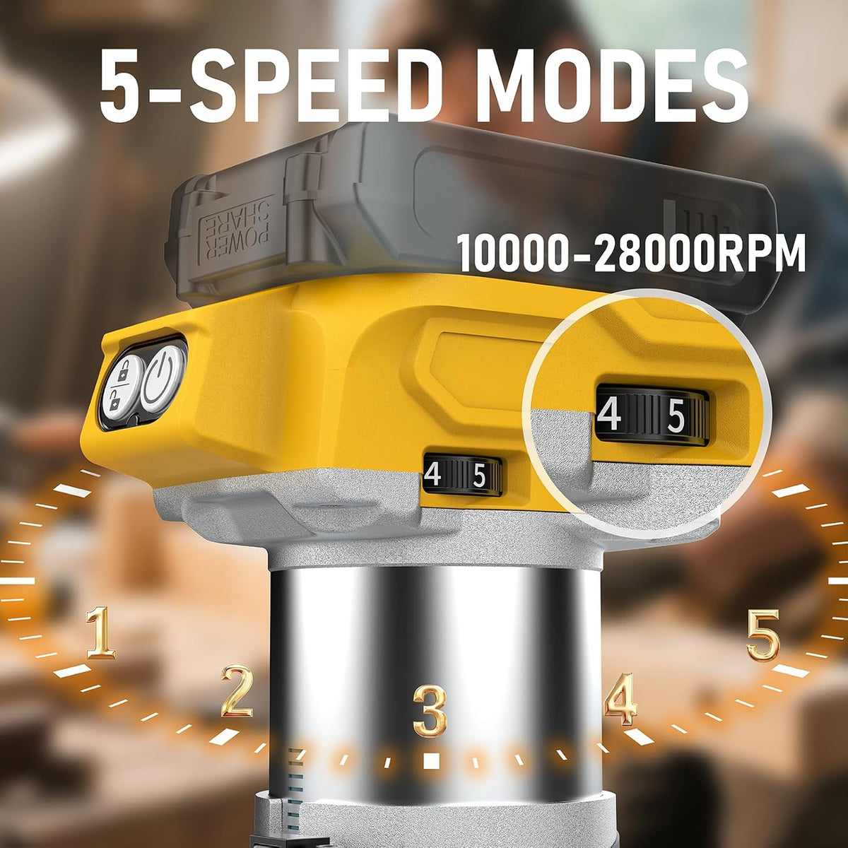 Cordless Power Router Compatible with Dewalt