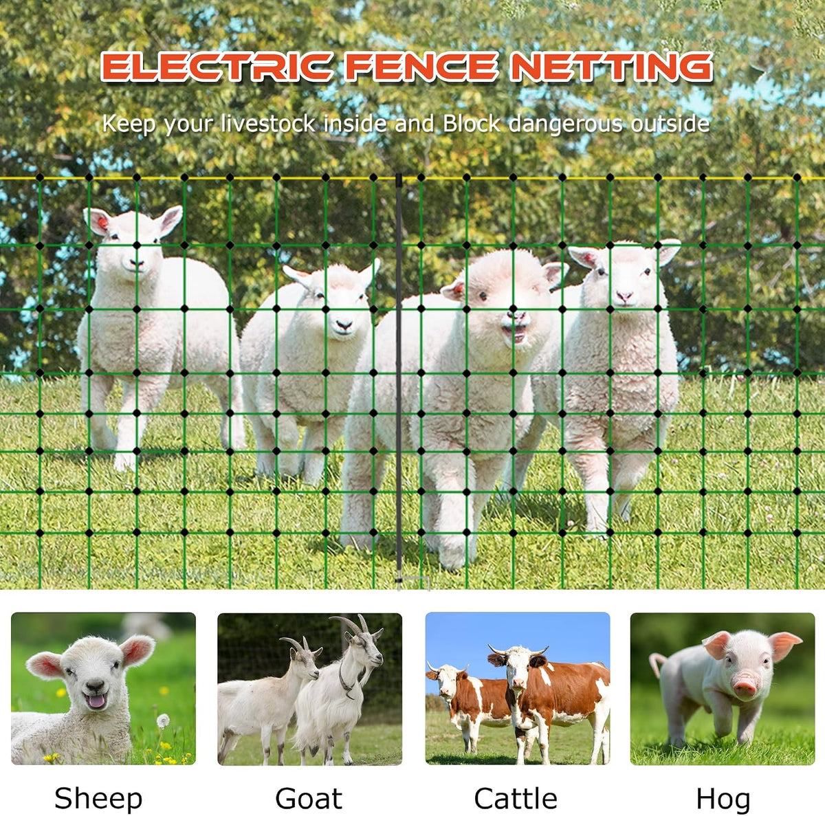 Electric Fence Netting 50m x 126cm