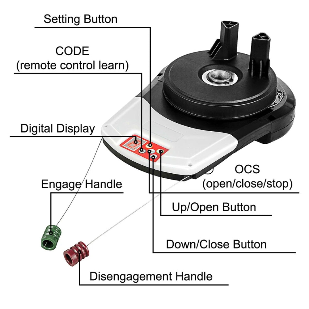 Garage Door Opener 800N Roller Door Opener with 2 Remotes