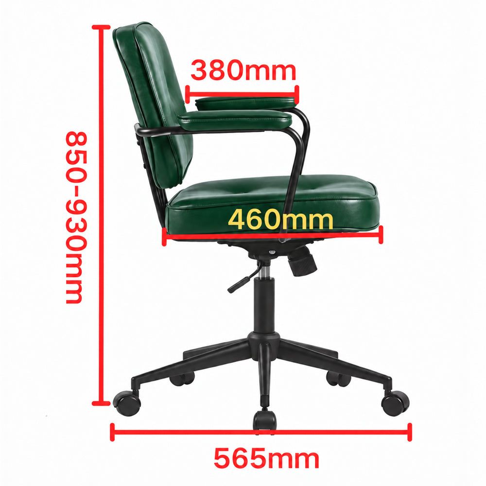 Retro Home Office Chair - Olive Green Vintage