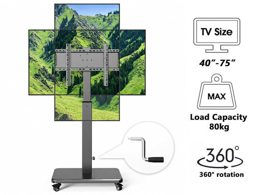 Adjustable TV Stand 40–75 Inch TVs with 90° Screen Rotation