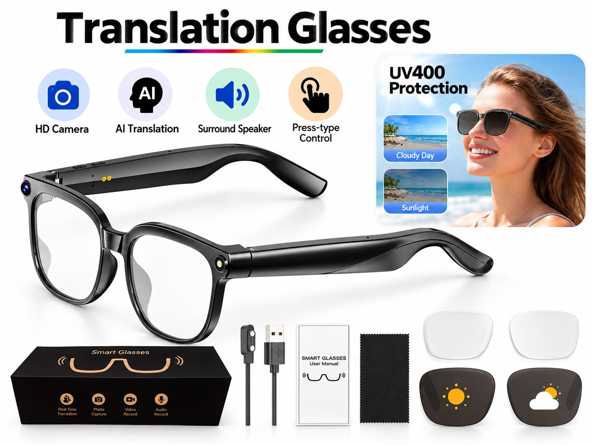 AI Smart Glasses 8MP AI Translation Camera