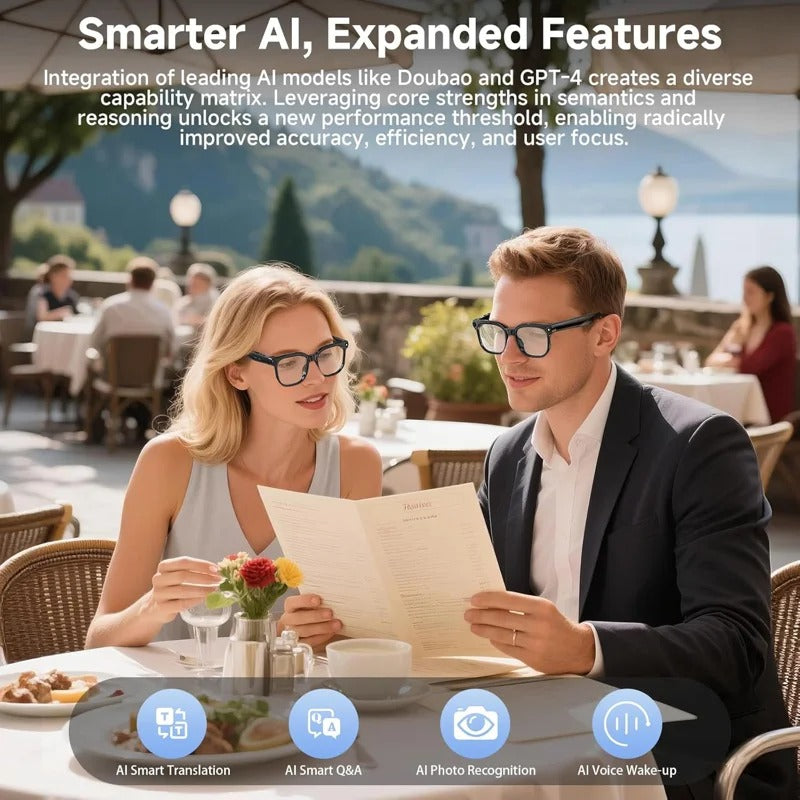 AI Smart Glasses 8MP AI Translation Camera