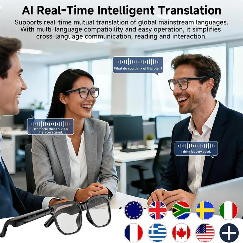 AI Smart Glasses 8MP AI Translation Camera