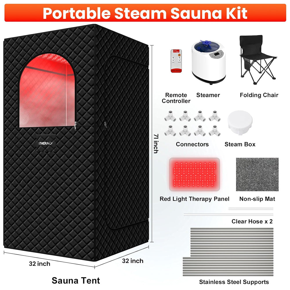Steam Sauna with Red Light Therapy