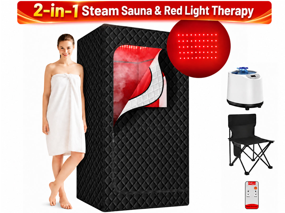 Steam Sauna with Red Light Therapy