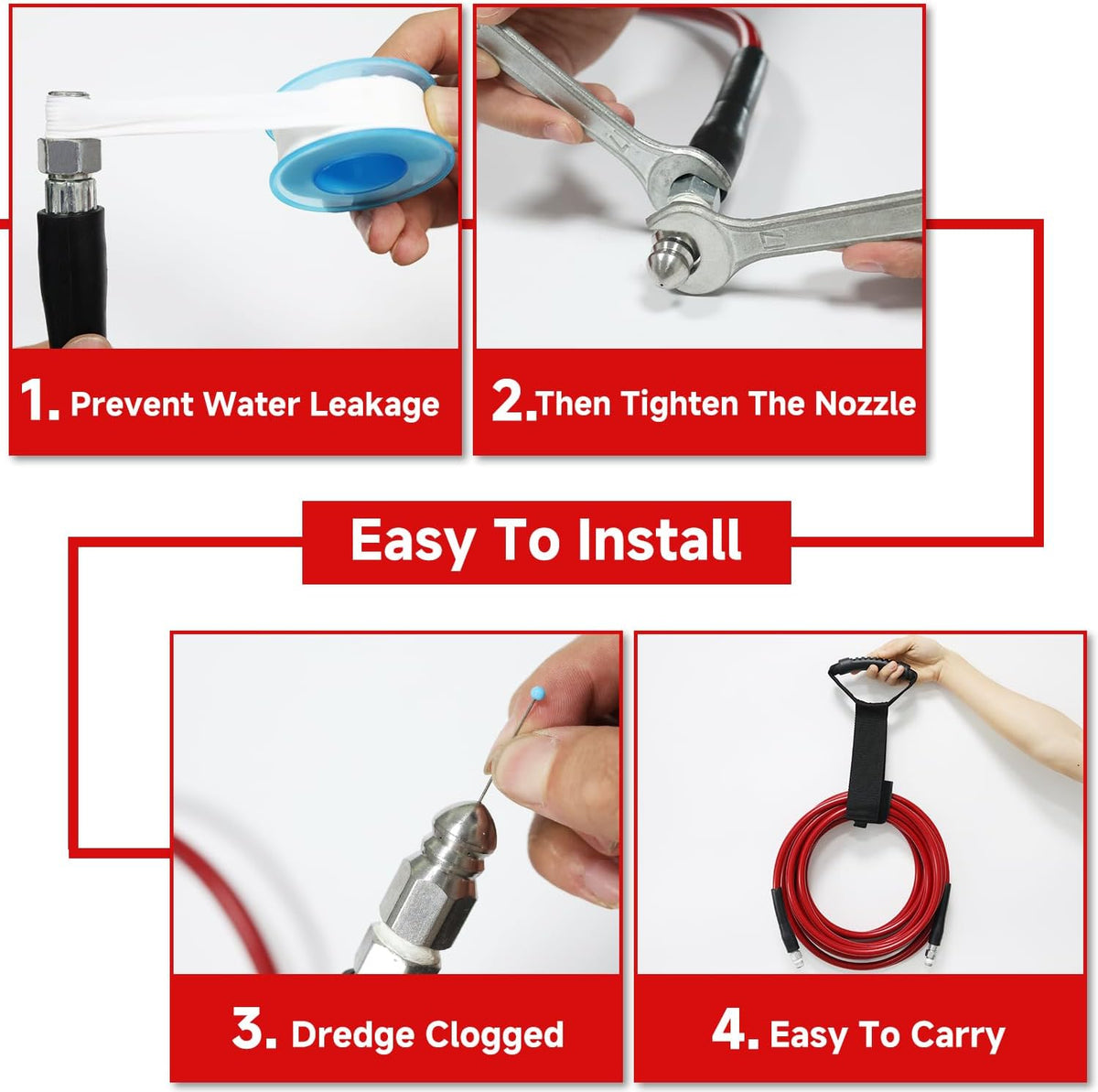 Sewer Jetter Kit for Pressure Washer 30M