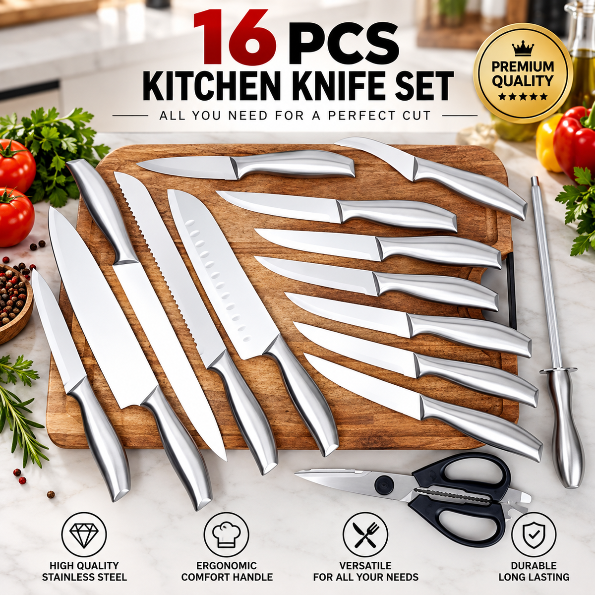Stainless Steel Knife Set