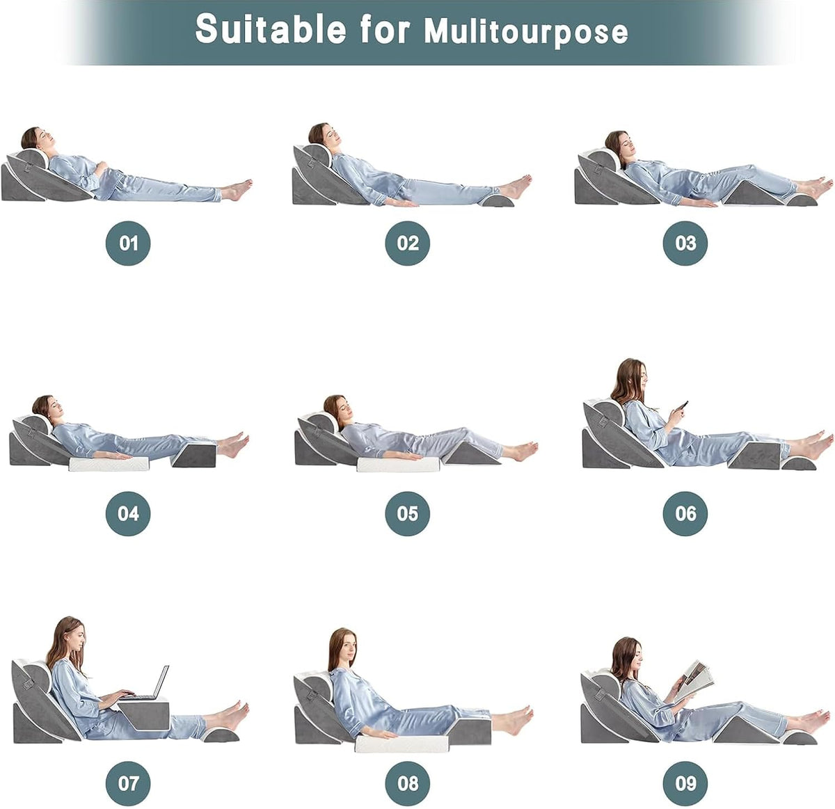 6PCS Orthopedic Bed Wedge Pillow Set