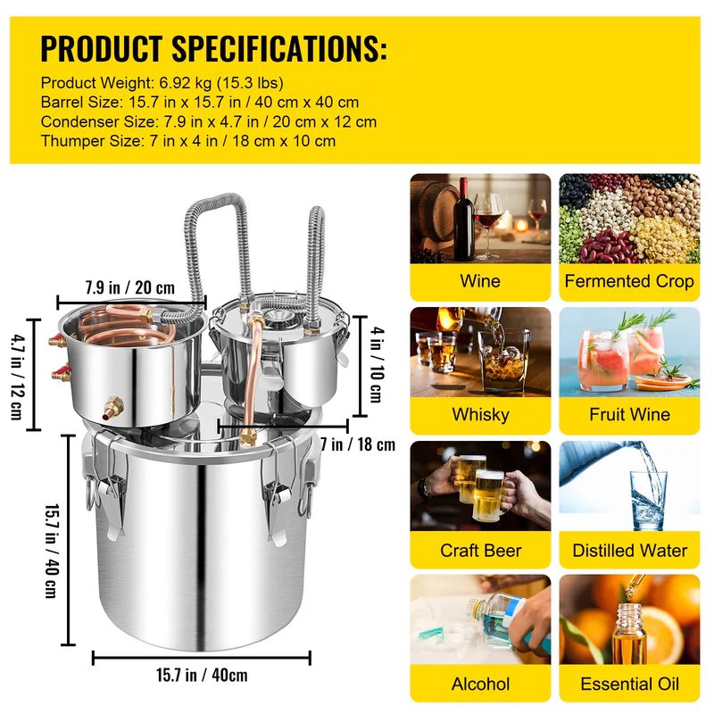 2 Pots 50L Alcohol Distiller